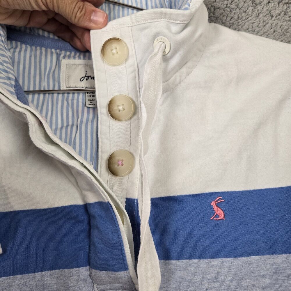 Womens Joules Saunton Funnel Neck Sweater Size 10 White Multi-Color Striped - Picture 5 of 8